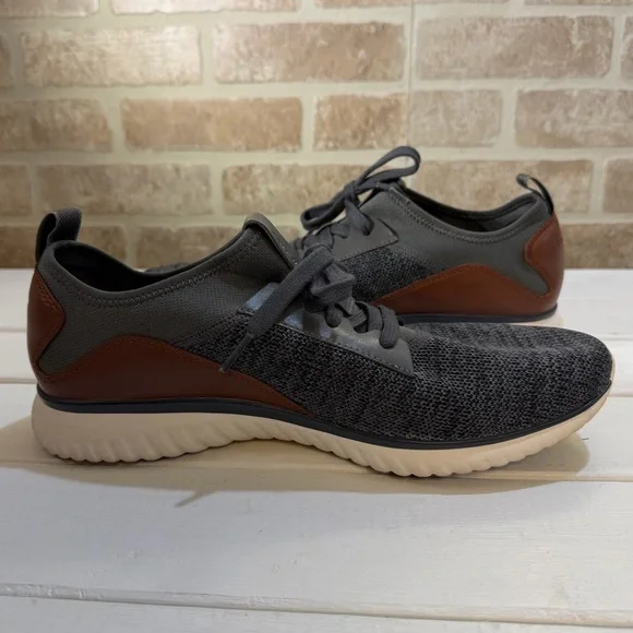Cole Haan Grandsport Knit Oxford Casual Sneakers In Grey/ Brown Mens Size 10.5 - Picture 6 of 10